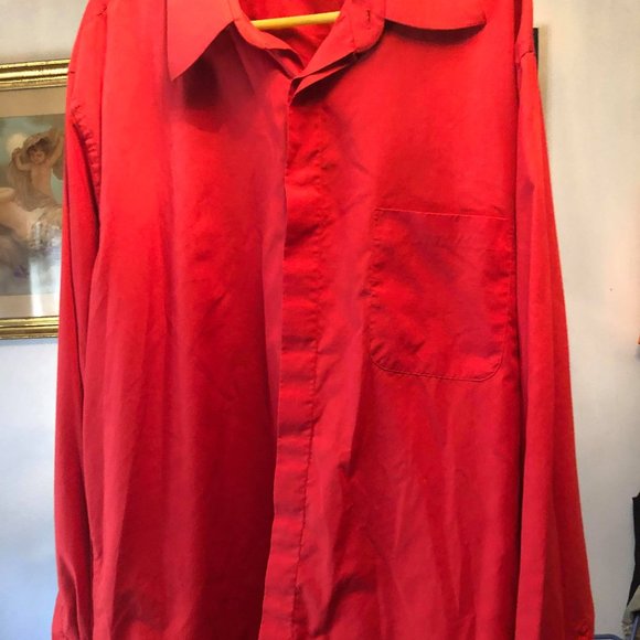 Diamante Mens Red Size XL Button Up  Long Sleeve - Picture 1 of 3